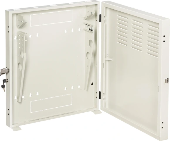 Шкаф коммутационный Lanmaster (TWT-CBVRT-2U-6X7-GY) настенный 2U 650x114мм пер.дв.металл направл.под винты 68кг серый 505мм 19кг 741мм IP20 сталь