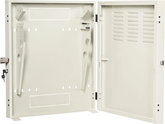 Шкаф коммутационный Lanmaster (TWT-CBVRT-2U-6X7-GY) настенный 2U 650x114мм пер.дв.металл направл.под винты 68кг серый 505мм 19кг 741мм IP20 сталь