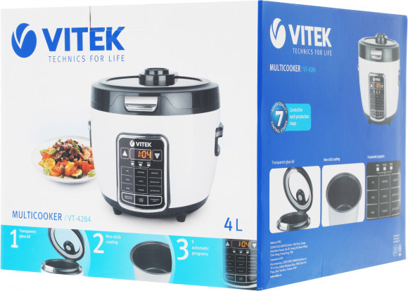 Мультиварка Vitek VT-4284 4л 700Вт белый/черный Мультиварка Vitek VT-4284 4л 700Вт белый/черный