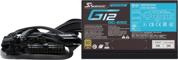 Блок питания Seasonic ATX 650W G12 GC-650 80+ gold (20+4pin) APFC 120mm fan 6xSATA RTL Блок питания Seasonic ATX 650W G12 GC-650 80+ gold (20+4pin) APFC 120mm fan 6xSATA RTL