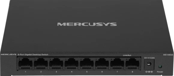 Коммутатор Mercusys MS108GS (L2) 8x1Гбит/с неуправляемый Коммутатор Mercusys MS108GS (L2) 8x1Гбит/с неуправляемый