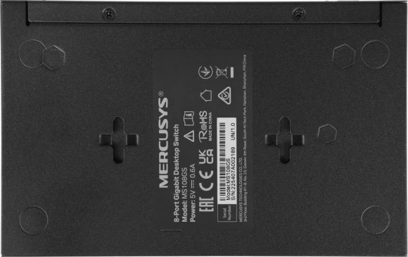 Коммутатор Mercusys MS108GS (L2) 8x1Гбит/с неуправляемый Коммутатор Mercusys MS108GS (L2) 8x1Гбит/с неуправляемый