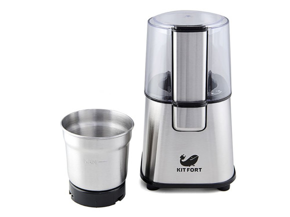 Кофемолка Kitfort КТ-1315 180Вт сист.помол.:ротац.нож вместим.:60гр серебристый Кофемолка Kitfort КТ-1315 180Вт сист.помол.:ротац.нож вместим.:60гр серебристый