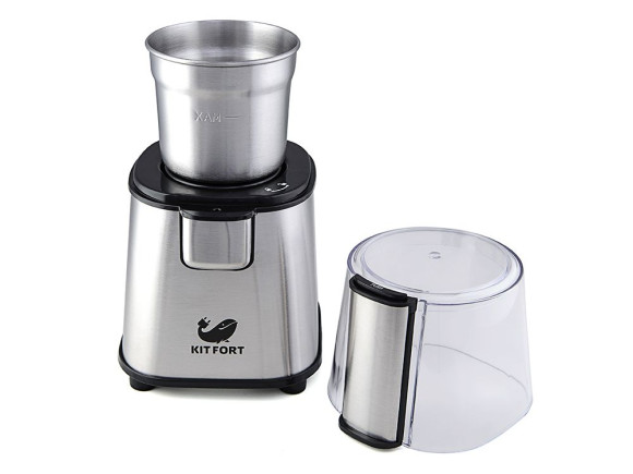 Кофемолка Kitfort КТ-1315 180Вт сист.помол.:ротац.нож вместим.:60гр серебристый Кофемолка Kitfort КТ-1315 180Вт сист.помол.:ротац.нож вместим.:60гр серебристый
