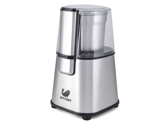 Кофемолка Kitfort КТ-1315 180Вт сист.помол.:ротац.нож вместим.:60гр серебристый Кофемолка Kitfort КТ-1315 180Вт сист.помол.:ротац.нож вместим.:60гр серебристый