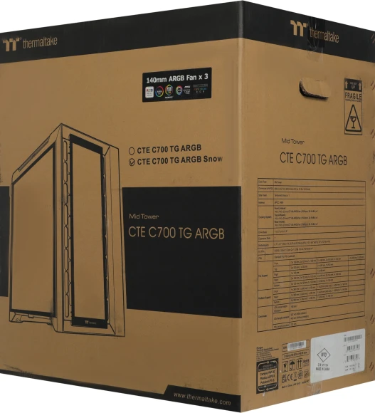 Корпус Thermaltake CTE C700 TG ARGB белый без БП ATX 12x120mm 8x140mm 2x200mm 2xUSB3.0 audio bott PSU Корпус Thermaltake CTE C700 TG ARGB белый без БП ATX 12x120mm 8x140mm 2x200mm 2xUSB3.0 audio bott PSU