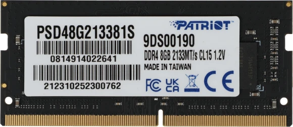 Память DDR4 8Gb 2133MHz Patriot PSD48G213381S Signature RTL PC4-17000 CL15 SO-DIMM 260-pin 1.2В single rank Ret Память DDR4 8Gb 2133MHz Patriot PSD48G213381S Signature RTL PC4-17000 CL15 SO-DIMM 260-pin 1.2В single rank Ret