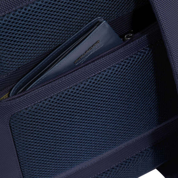 Сумка дорожная Piquadro Brief2 BV6154BR2/BLU с отделением для ноутбука 14" синяя нейлон/натур.кожа