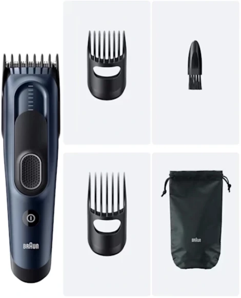 Машинка для стрижки Braun HC5550 черный (насадок в компл:2шт)