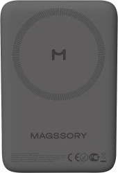 Мобильный аккумулятор Magssory PBN022 10000mAh QC4.0/PD3.0 15W 3A USB-C беспров.зар. титановый