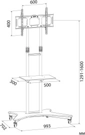 Стойка для телевизора Cactus CS-ST31 черный 37"-75" макс.81.6кг напольный мобильный