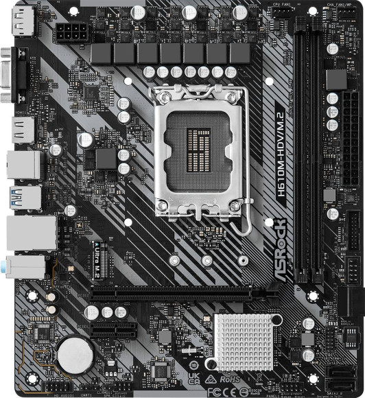 Материнская плата Asrock H610M-HDV/M.2 R2.0 Soc-1700 Intel H610 2xDDR4 mATX AC`97 8ch(7.1) GbLAN+VGA+HDMI+DP Материнская плата Asrock H610M-HDV/M.2 R2.0 Soc-1700 Intel H610 2xDDR4 mATX AC`97 8ch(7.1) GbLAN+VGA+HDMI+DP