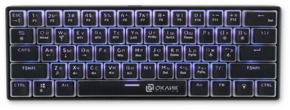 Клавиатура Оклик K763W механическая черный USB беспроводная BT/Radio Multimedia for gamer LED (1920548) Клавиатура Оклик K763W механическая черный USB беспроводная BT/Radio Multimedia for gamer LED (1920548)