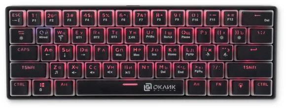 Клавиатура Оклик K763W механическая черный USB беспроводная BT/Radio Multimedia for gamer LED (1920548) Клавиатура Оклик K763W механическая черный USB беспроводная BT/Radio Multimedia for gamer LED (1920548)