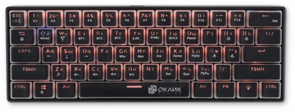 Клавиатура Оклик K763W механическая черный USB беспроводная BT/Radio Multimedia for gamer LED (1920548) Клавиатура Оклик K763W механическая черный USB беспроводная BT/Radio Multimedia for gamer LED (1920548)