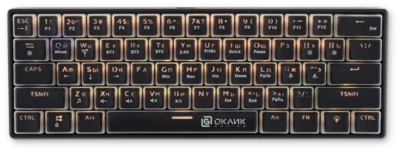 Клавиатура Оклик K763W механическая черный USB беспроводная BT/Radio Multimedia for gamer LED (1920548) Клавиатура Оклик K763W механическая черный USB беспроводная BT/Radio Multimedia for gamer LED (1920548)