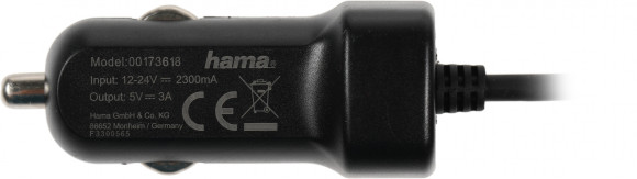 Автомобильное зар./устр. Hama H-173618 15W 3A (PD) универсальное черный (00173618)