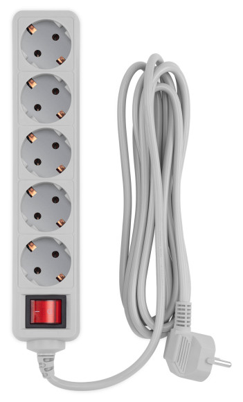 Сетевой фильтр PC Pet AP01006-3-G 3м (5 розеток) серый (пакет ПЭ) Сетевой фильтр PC Pet AP01006-3-G 3м (5 розеток) серый (пакет ПЭ)