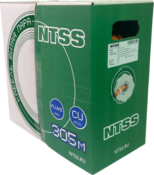 Кабель информационный NTSS NTSS-IN-UTP4-5E-LSZH-OR кат.5E UTP 4 пары 24AWG LSZH внутренний 305м оранжевый Кабель информационный NTSS NTSS-IN-UTP4-5E-LSZH-OR кат.5E UTP 4 пары 24AWG LSZH внутренний 305м оранжевый