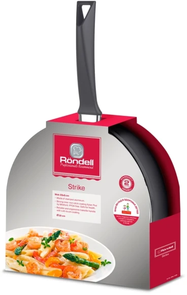 Сковорода ВОК (WOK) Rondell Strike RDA-1398 круглая 28см покрытие: Xylan Plus ручка несъемная (без крышки) серый Сковорода ВОК (WOK) Rondell Strike RDA-1398 круглая 28см покрытие: Xylan Plus ручка несъемная (без крышки) серый