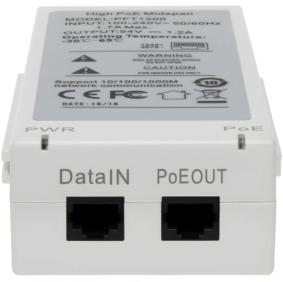 Инжектор PoE Dahua DH-PFT1200 10/100/1000BASE-T 60Вт 100-240В(АС) Инжектор PoE Dahua DH-PFT1200 10/100/1000BASE-T 60Вт 100-240В(АС)