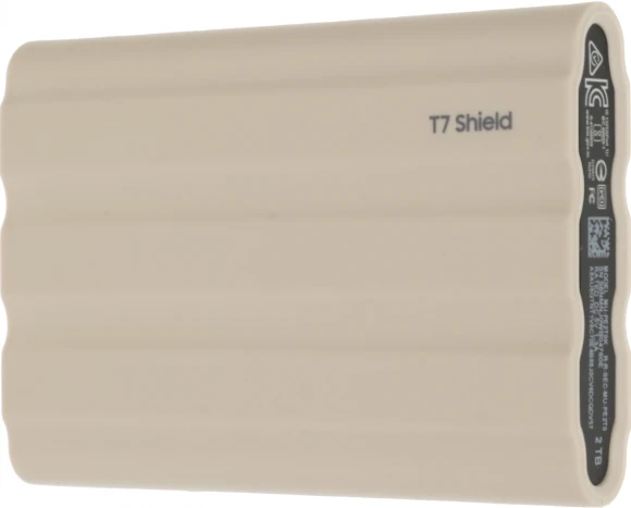 Накопитель SSD Samsung Original USB-C 2Tb MU-PE2T0K/WW Shield T7 1.8" бежевый