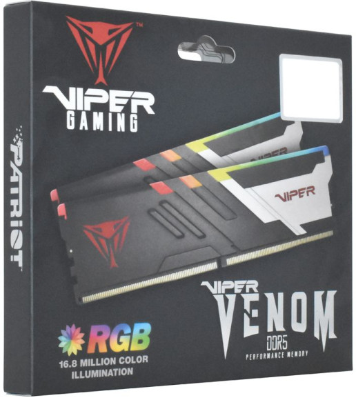 Память DDR5 2x16Gb 7200MHz Patriot PVVR532G720C34K Viper Venom RGB RTL Gaming PC5-57600 CL34 DIMM 288-pin 1.45В kit с радиатором Ret Память DDR5 2x16Gb 7200MHz Patriot PVVR532G720C34K Viper Venom RGB RTL Gaming PC5-57600 CL34 DIMM 288-pin 1.45В kit с радиатором Ret