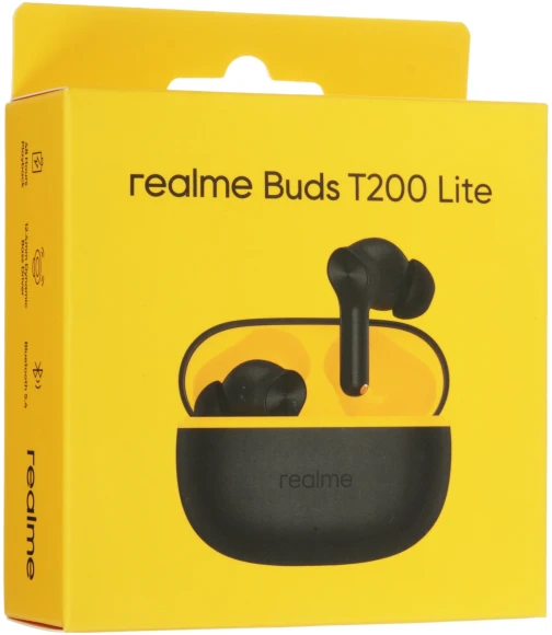 Гарнитура внутриканальные Realme Techlife Buds T200 черный беспроводные bluetooth в ушной раковине (6942729003778)