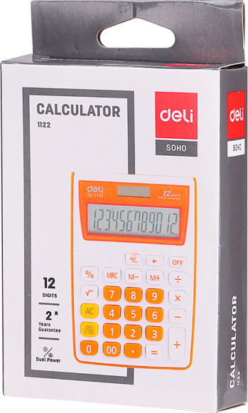 Калькулятор настольный Deli E1122/GREY серый 12-разр. Калькулятор настольный Deli E1122/GREY серый 12-разр.