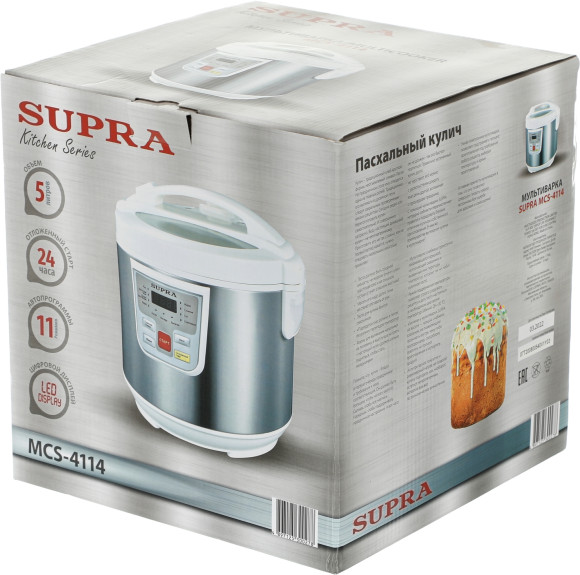 Мультиварка Supra MCS-4114 5л 900Вт серебристый/белый