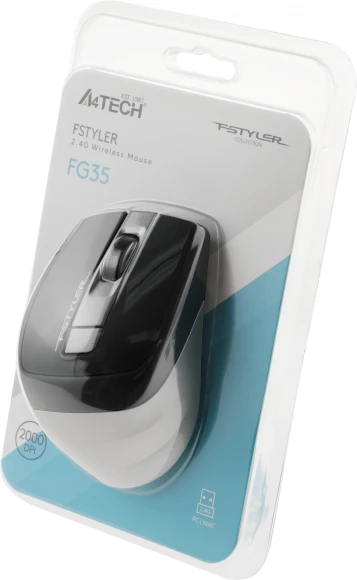 Мышь A4Tech Fstyler FG35 серый/черный оптическая 2000dpi беспров. USB 6but (FG35 GREY) Мышь A4Tech Fstyler FG35 серый/черный оптическая 2000dpi беспров. USB 6but (FG35 GREY)