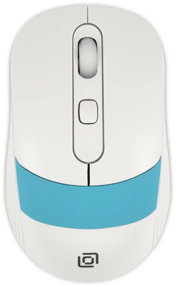Мышь Оклик 310MW белый/синий оптическая 3200dpi беспров. USB для ноутбука 4but (1869094)