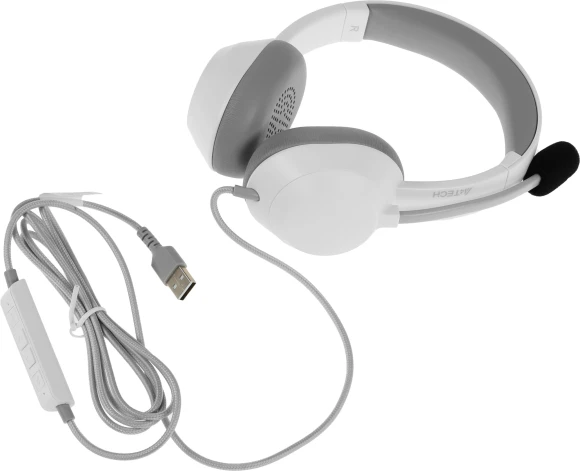 Наушники с микрофоном A4Tech Fstyler FH150U белый/серый 2м накладные USB оголовье (FH150U WHITE)