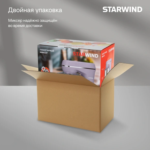 Миксер планетарный Starwind SPM6162 1300Вт лавандовый