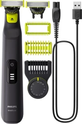 Триммер Philips OneBlade Pro QP6542/15 черный (насадок в компл:2шт)