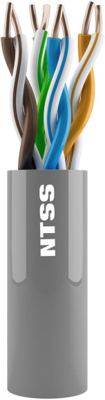 Кабель информационный NTSS NTSS-IN-UTP4-5Е-PVC-GY кат.5E UTP 4 пары 24AWG PVC внутренний 305м серый