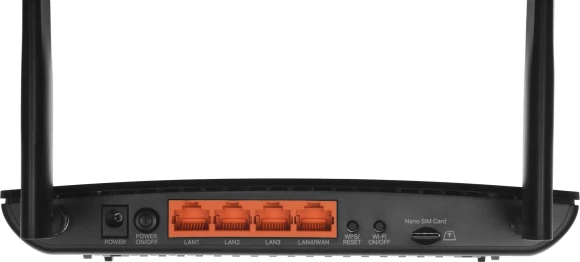Роутер беспроводной TP-Link Archer MR500 AC1200 10/100/1000BASE-TX/4G cat.6 черный