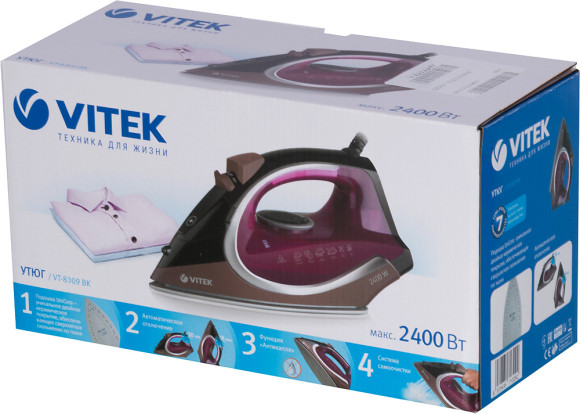 Утюг Vitek VT-8309 2400Вт бордовый/черный