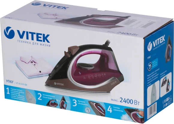Утюг Vitek VT-8309 2400Вт бордовый/черный