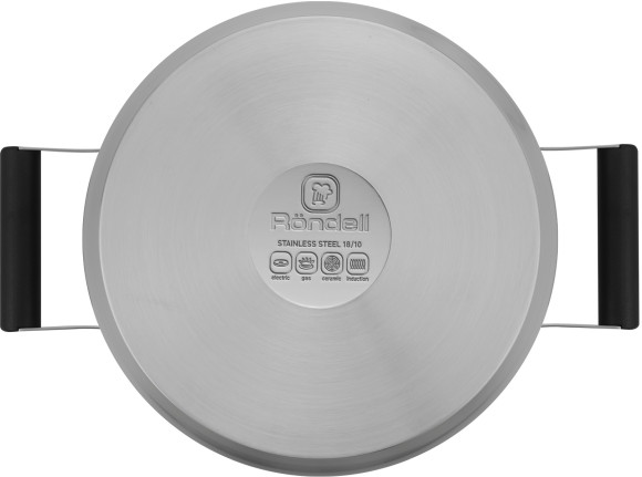 Кастрюля Rondell Bayoneta RDS-1808 5.1л. d=24см (с крышкой) стальной Кастрюля Rondell Bayoneta RDS-1808 5.1л. d=24см (с крышкой) стальной
