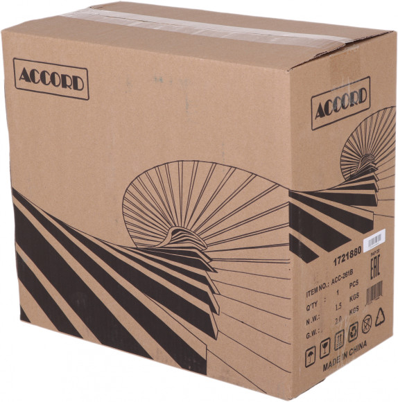 Корпус Accord ACC-261B черный без БП mATX 2x80mm 2x120mm 2xUSB2.0 1xUSB3.0 audio