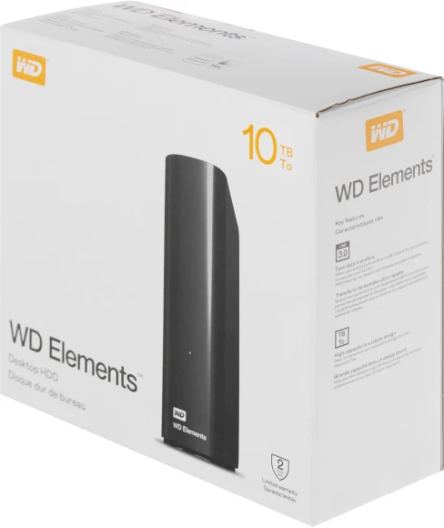 Жесткий диск WD USB3.0 10TB WDBWLG0100HBK-EESN Elements Desktop 3.5" черный