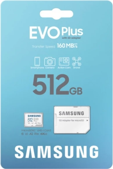 Флеш карта microSDXC 512GB Samsung MB-MC512SA EVO Plus + adapter