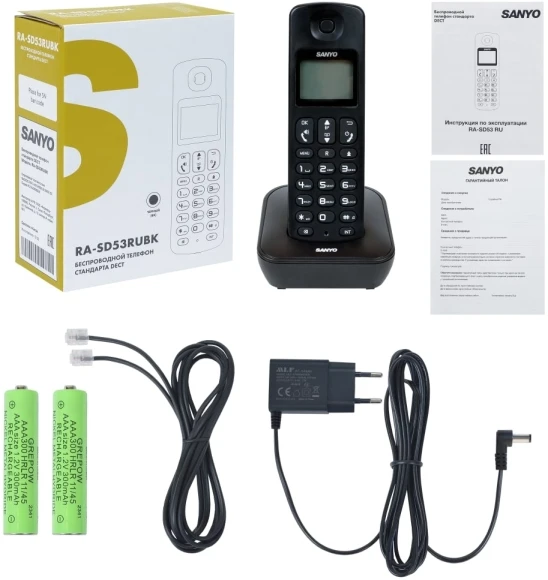 Р/Телефон Dect Sanyo RA-SD53RUBK черный АОН Р/Телефон Dect Sanyo RA-SD53RUBK черный АОН