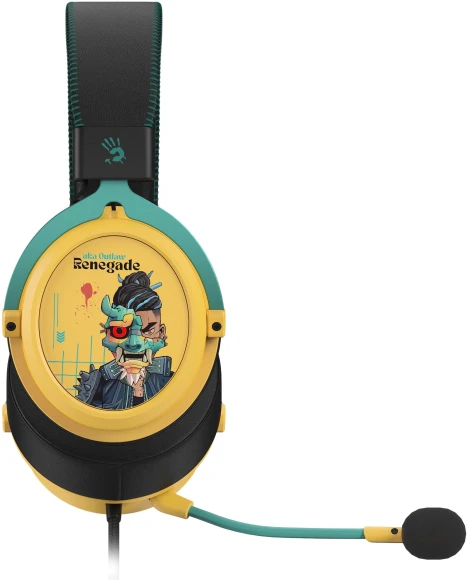 Наушники с микрофоном A4Tech Bloody M595 Renegade желтый/рисунок 2.3м мониторные USB оголовье (M595) Наушники с микрофоном A4Tech Bloody M595 Renegade желтый/рисунок 2.3м мониторные USB оголовье (M595)