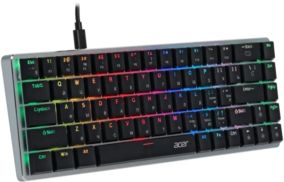 Клавиатура Acer OKW302 механическая серебристый USB Multimedia for gamer для ноутбука LED (ZL.KBDCC.01C) Клавиатура Acer OKW302 механическая серебристый USB Multimedia for gamer для ноутбука LED (ZL.KBDCC.01C)
