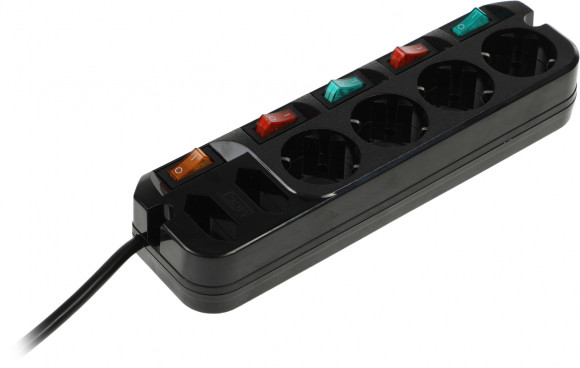 Сетевой удлинитель Most A16 3м (6 розеток) черный (коробка)