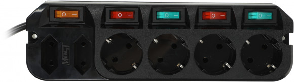 Сетевой удлинитель Most A16 3м (6 розеток) черный (коробка)