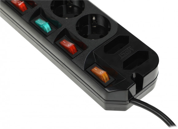 Сетевой удлинитель Most A16 3м (6 розеток) черный (коробка)