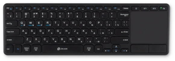 Клавиатура Оклик K614W черный USB беспроводная slim Multimedia Touch (1979327) Клавиатура Оклик K614W черный USB беспроводная slim Multimedia Touch (1979327)